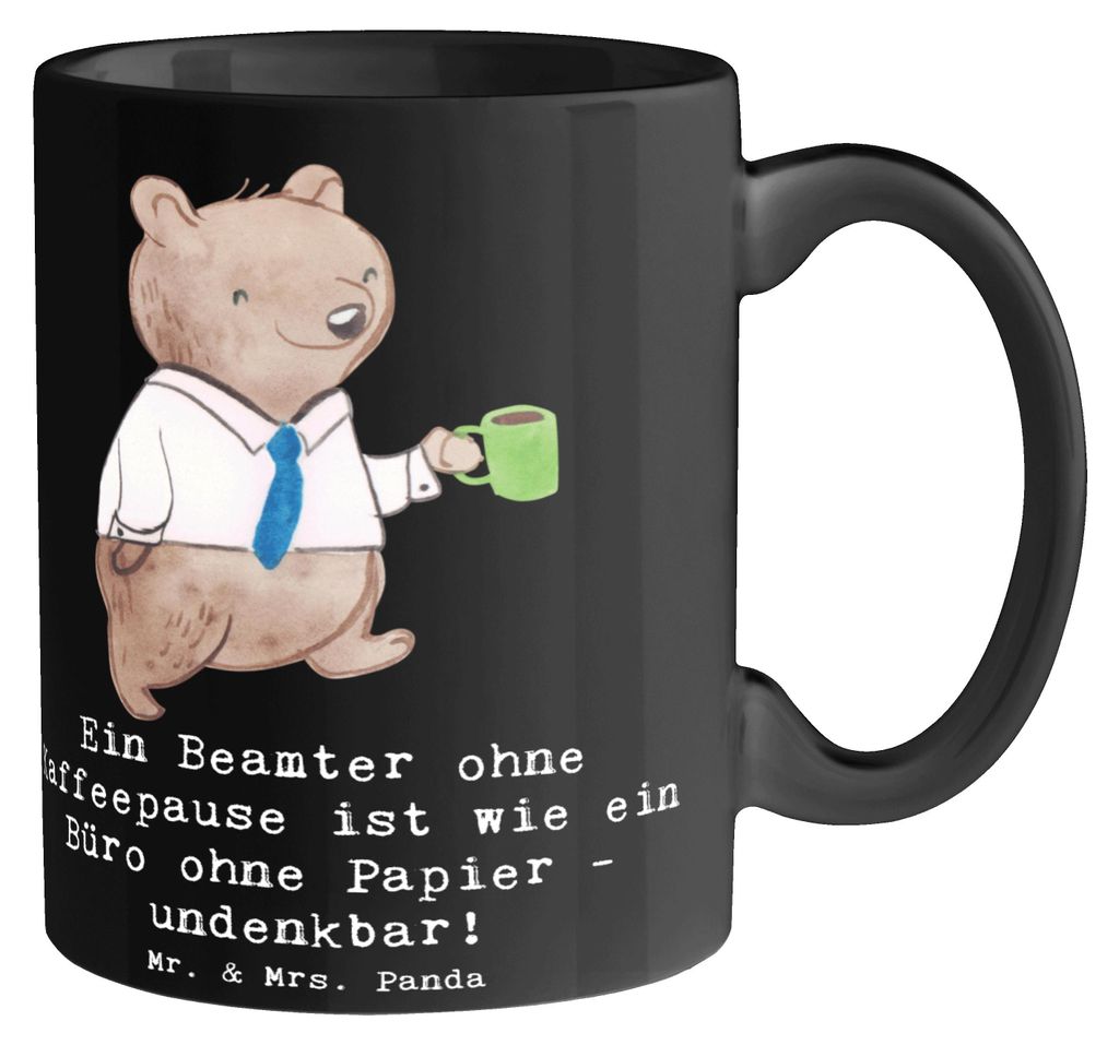Mr. & Mrs. Panda Kaffeepott Beamter Kaffeepause - Schwarz - Geschenk, Kaffeetasse, Positivität, Beruf, Humor, Polizei, Tasse, Teepott, Trinkbecher...