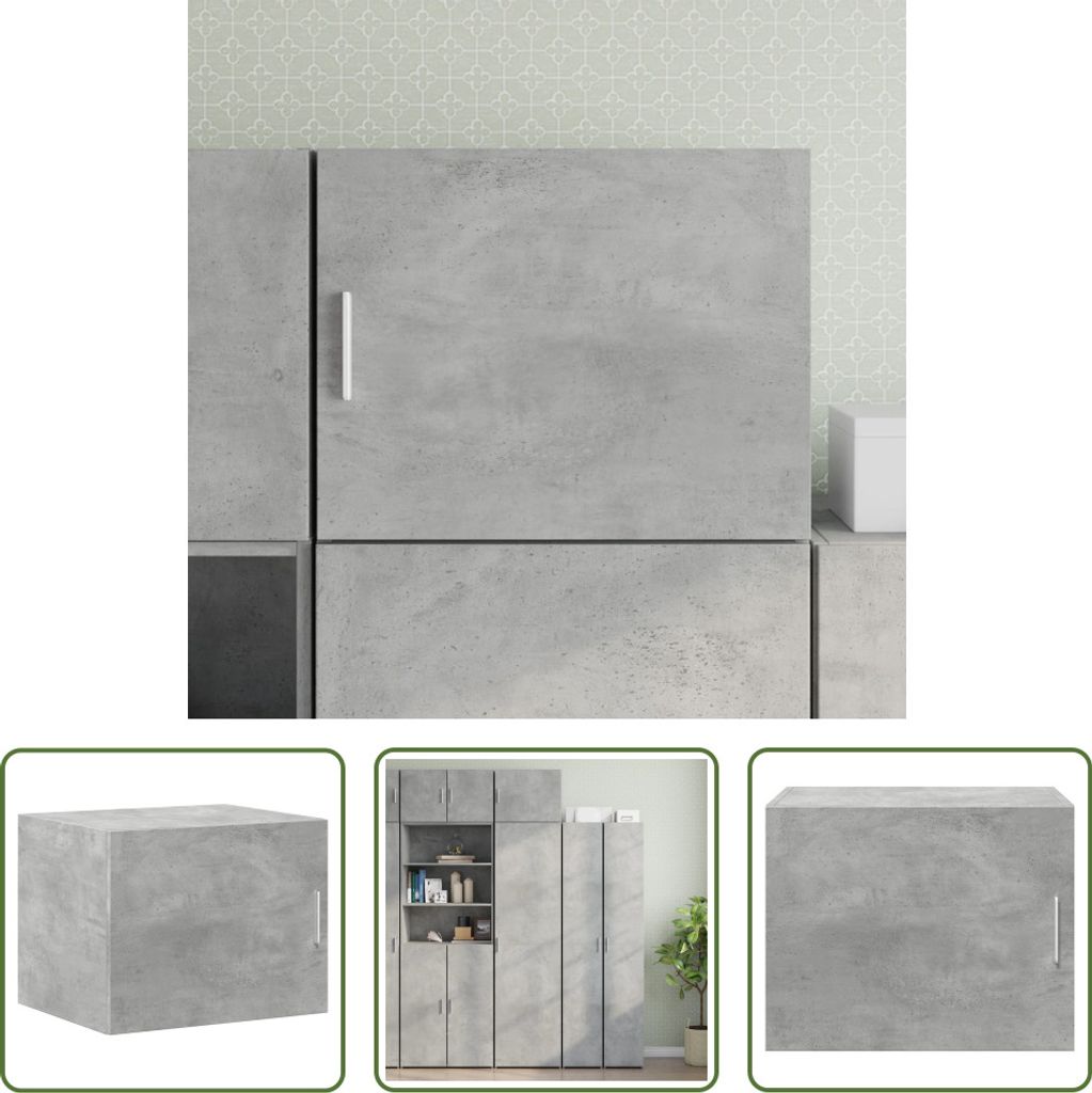 The Living Store Wandschrank Betongrau 50x42,5x40 cm Holzwerkstoff