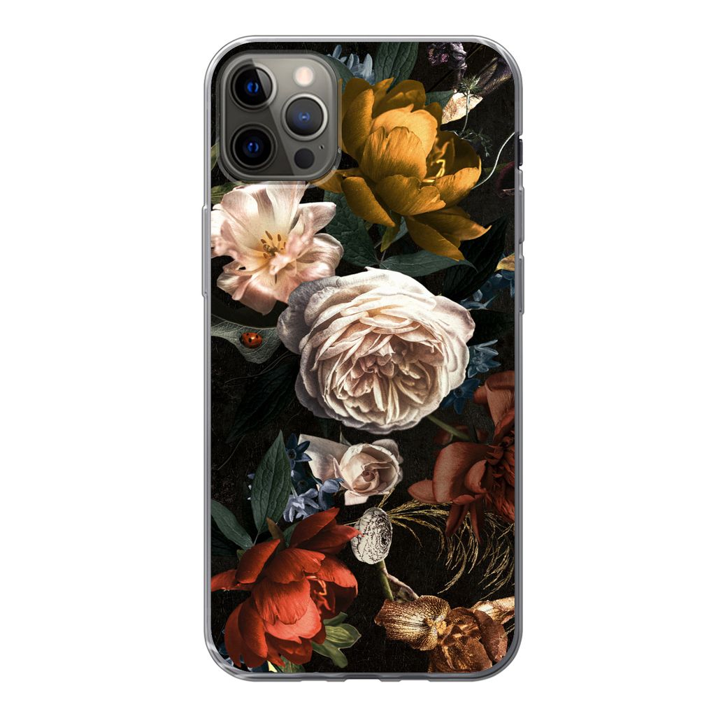 MuchoWow Handyhülle Schutzhülle Hülle für iPhone 13 Pro Max Blumen - Natur - Muster Silikon Softcase Handy Hülle - Mobiltelefon