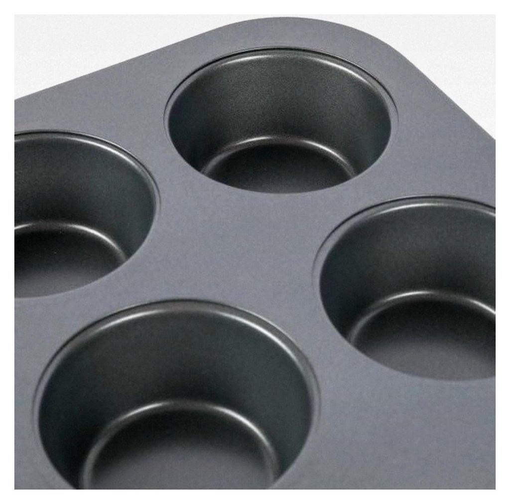 Muffin Backset mit Muffinform für 12 Muffins und Transportbox für 24 Cupcakes – Antihaft Backform aus Metall – Aufbewahrungsbox mit Griff –...