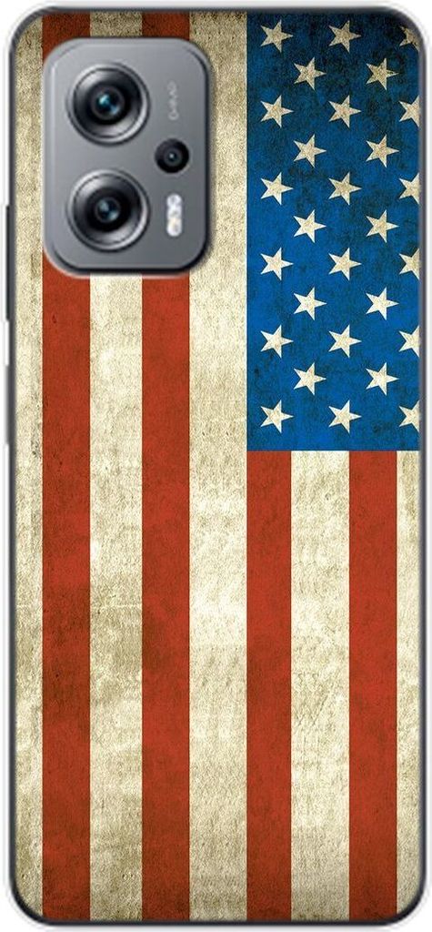 König Design Hülle kompatibel mit Xiaomi Redmi K50i Kunststoff Soft Handyhülle - Handy Case USA Flagge