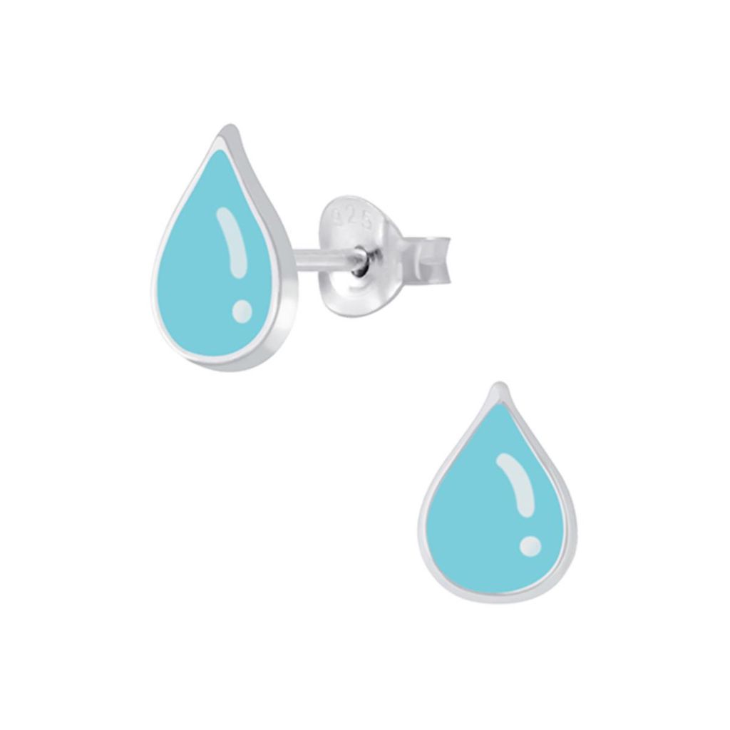 Kinder Ohrringe Silber 925 Ohrstecker Tropfen | 7 mm x 10 mm