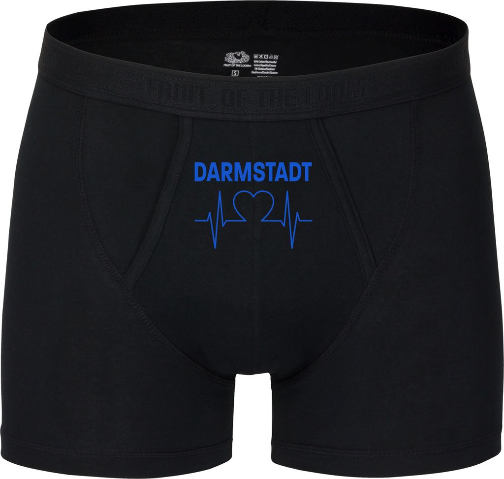 multifanshop Herren Boxer Short - Darmstadt - Herzschlag, schwarz, Größe XL