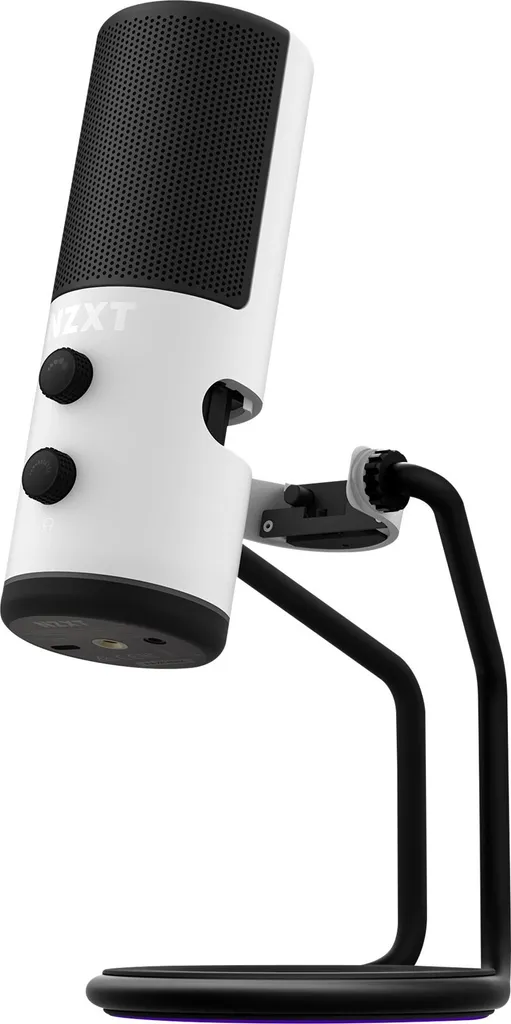 Microphone de table USB-C NZXT Capsule Blanc pour PC et Gaming Setup