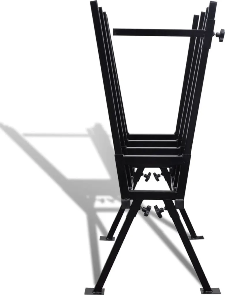 Chevalet de tronçonnage pliable en métal noir pour bois de feu - 3