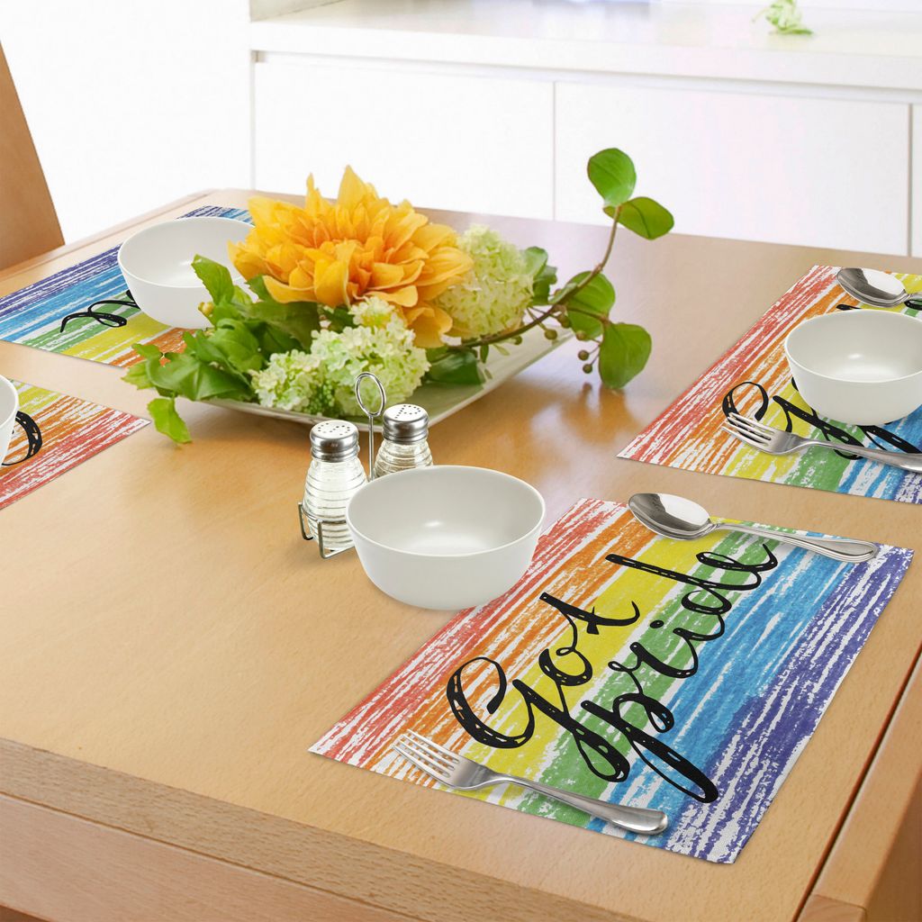 ABAKUHAUS Stolz Platzmatten, Got Pride Flüchtige Hand geschriebene Phrase Grunge Crayon Paint Style International Event, Tiscjdeco aus Farbfesten ...