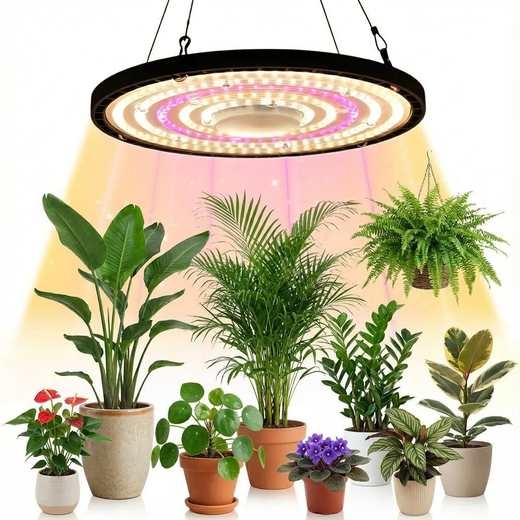 Lampe de croissance LED 144 diodes spectre complet pour plantes 70W