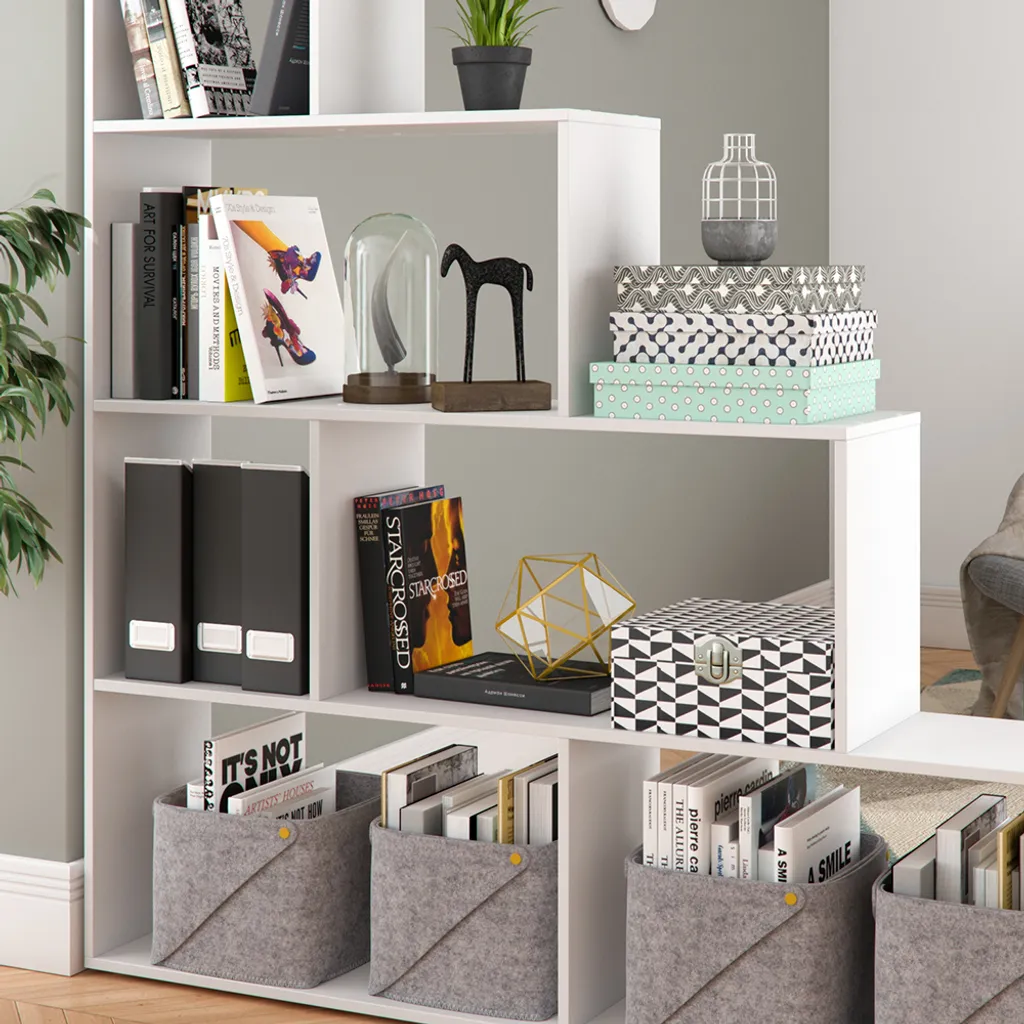 Étagère Blanche Grande Capacité Vicco 163x155cm avec 10 Compartiments - 5