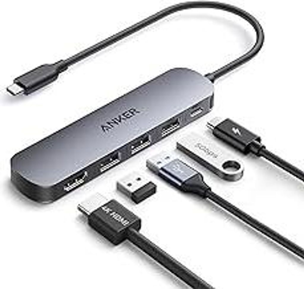 USB C Hub (5-in-1), 4K@30Hz HDMI mit 90W Max. Power Delivery, USB-C und USB-A Daten-Ports, kompakt und stylisch für MacBook, Dell XPS und mehr (La...