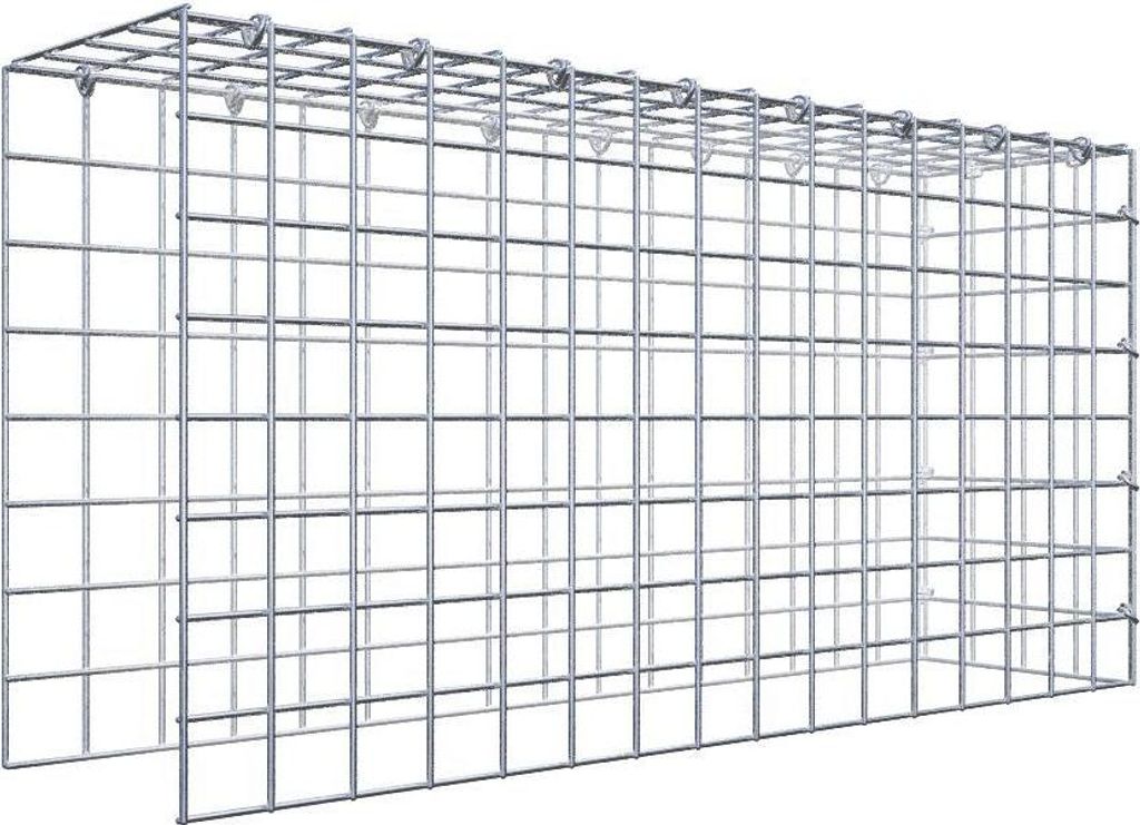 Anbaugabione Typ 4 80 cm x 40 cm x 20 cm (L x H x T), Maschenweite 5 cm x 5 cm, C-Ring