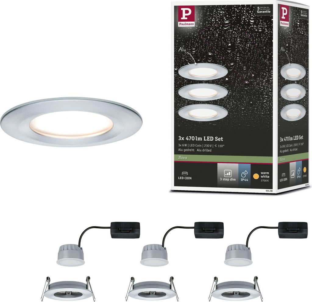 Paulmann LED Einbauleuchte Nova Basisset starr