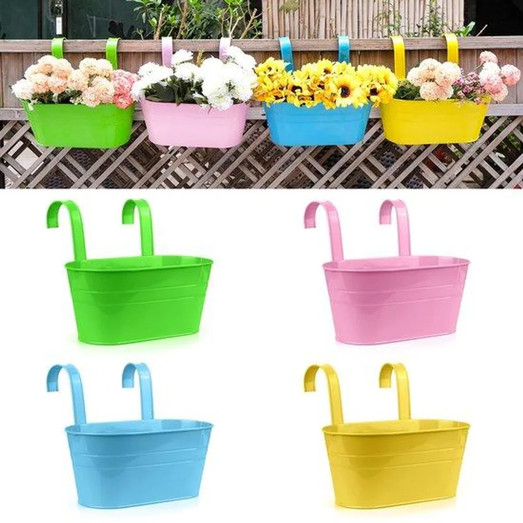 Metaballs Lot de 4 Pots de Fleurs Suspendus en Fer Taille L Déco Murale