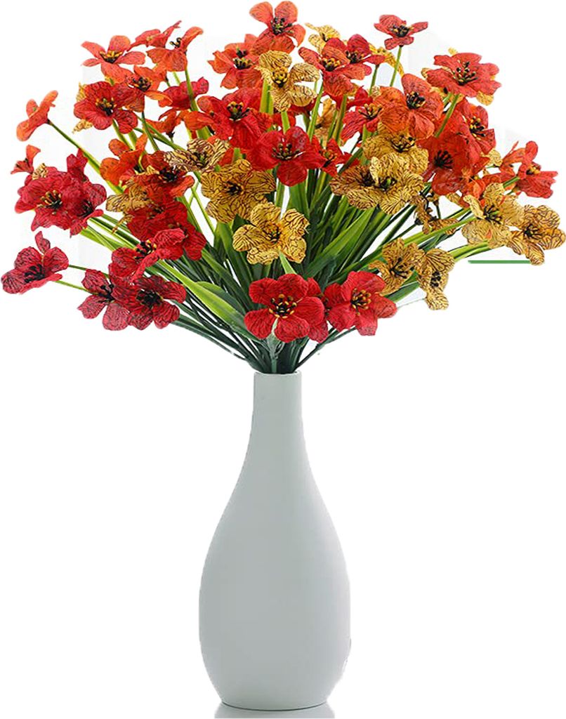 Blumen Künstlich 18 Stück Blumenstrauß Künstliche Orchidee Künstliche Pflanzen Outdoor Garten Dekoration Hochzeit Outdoor 18PC-FZMH
