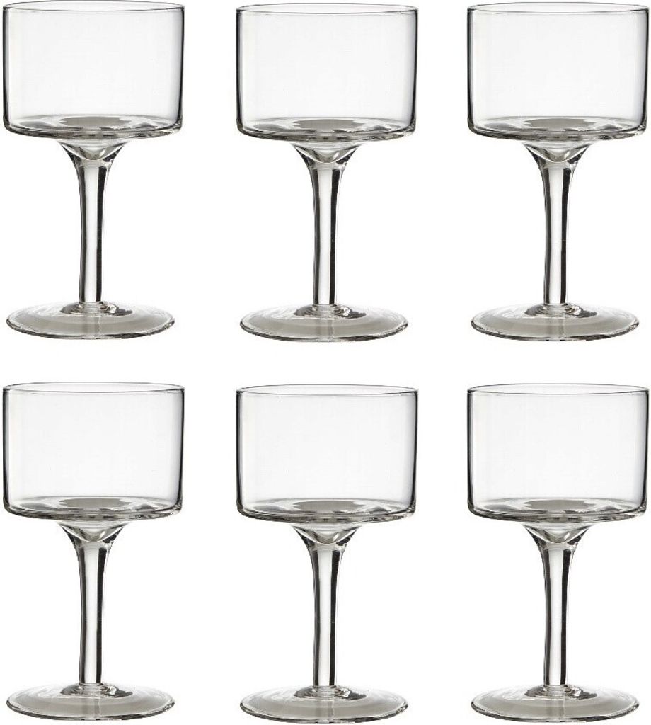 6er Set Teelichthalter Kerzenglas auf Fuß COPPA H. 15cm Ø 9cm Rudolph Keramik