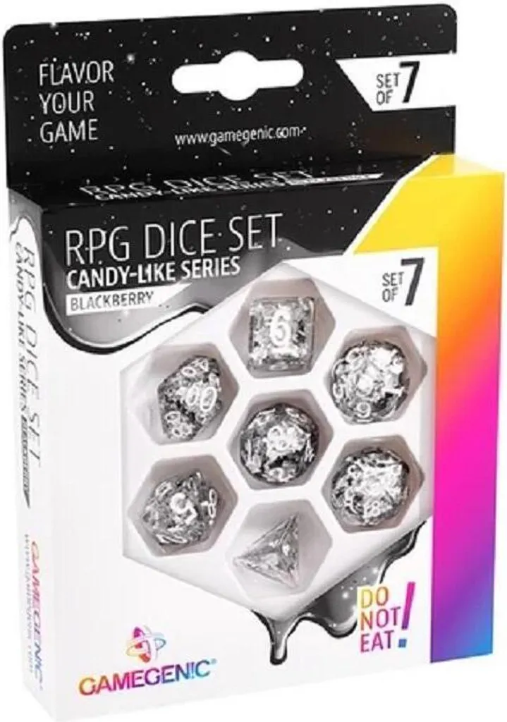 Dés de jeu RPG Gamegenic Candy-Like Blackberry en résine brillante