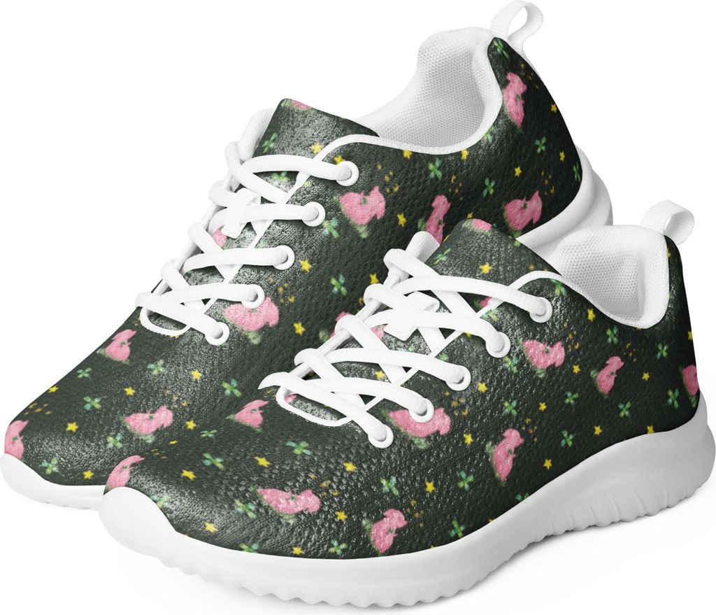 Mr. & Mrs. Panda Damen Sneaker Schwein Glück Größe 42 - Grün - Geschenk, Schwarz, Sterne, Laufschuh, Glücksbringer, Lustige Sprüche, Bunt, We...