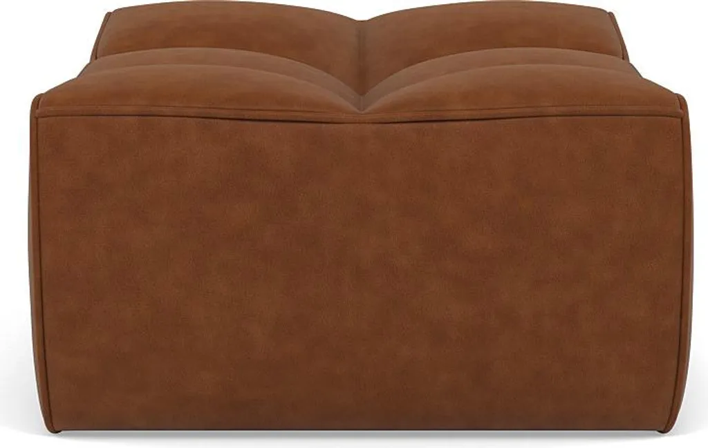 Pouf carré en simili cuir Cognac Alya par Lisa Design pour votre intérieur