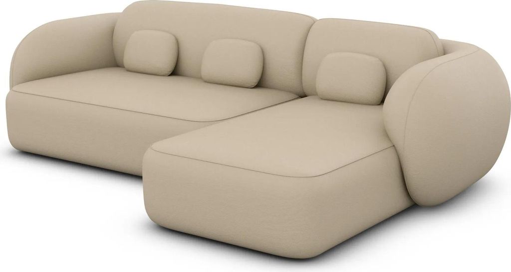 Kunstleder L-Form Sofa Mira Beige Rechts