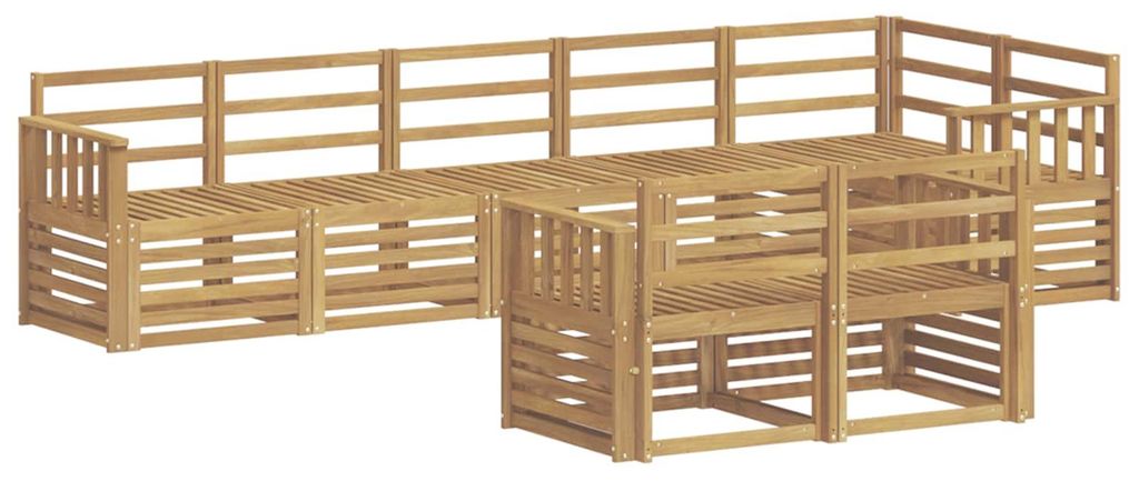 vidaXL Outdoor-Sofagarnitur 8 pcs Weiß 306 x 128,5 x 73 cm