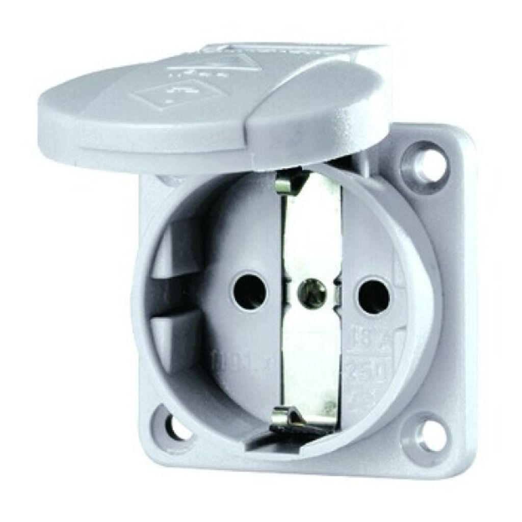 Mennekes Schuko-Anbausteckdose grau 16A 2p+E 230V IP54 Schraubklemme