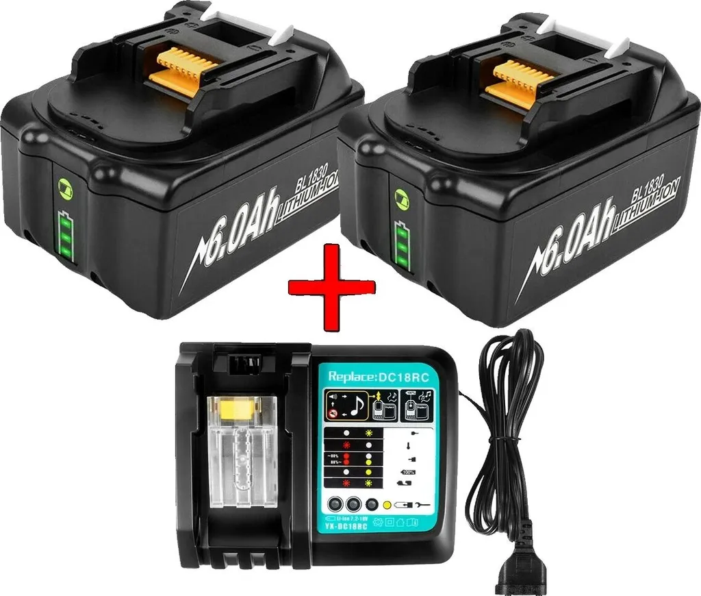 Batteria 9000mAh 18V Compatibile Makita/Milwaukee | Kit 2 Pezzi LXT
