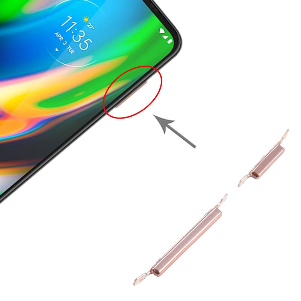 Power Volume Button für Motorola Moto G9 Plus Gold Lautstärke Tasten Ersatzteil