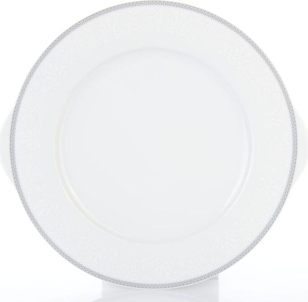Thun 1794 Kuchenteller, Tschechisches Porzellan, Opal, Spitze, grau, 27 cm, Thun