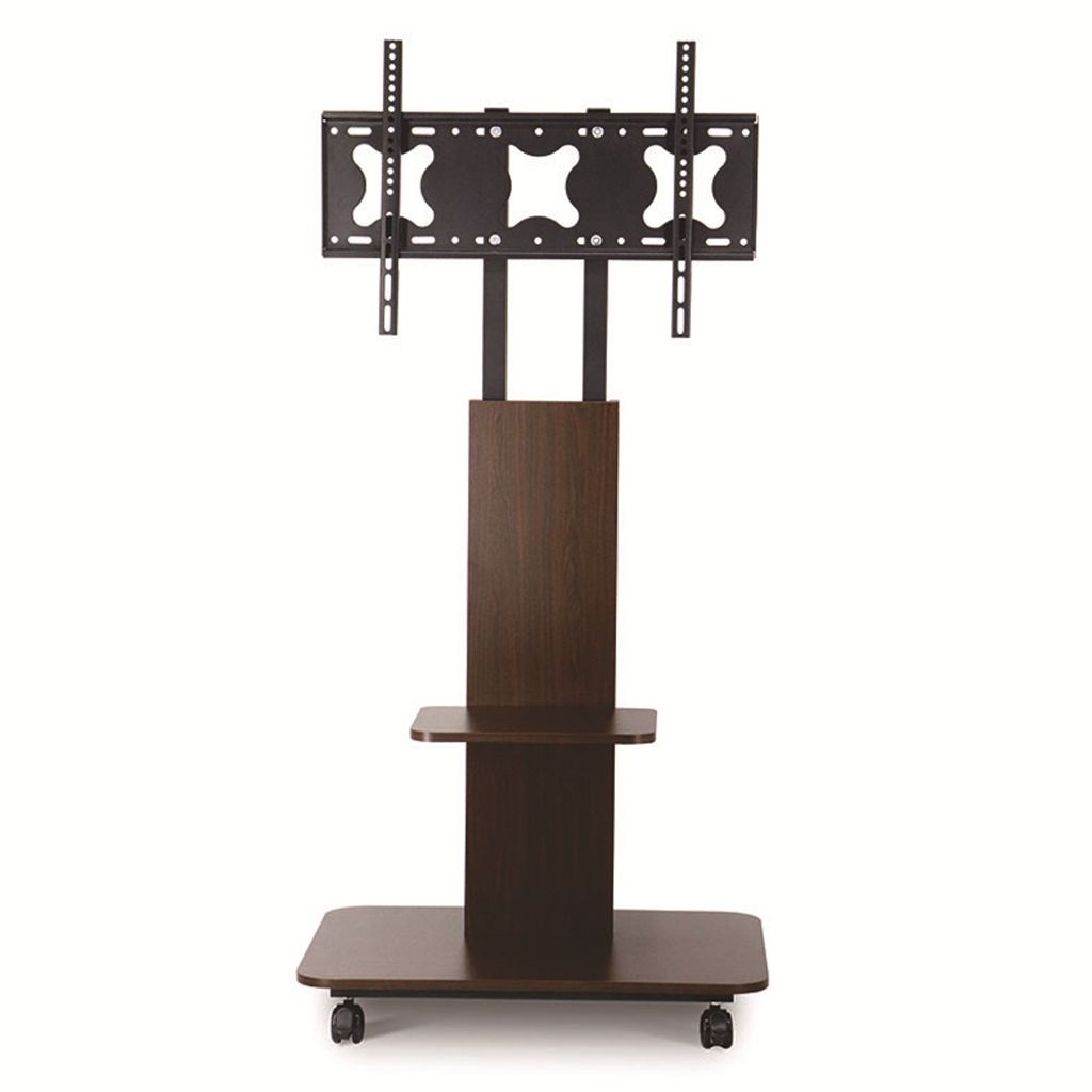 Mobiler TV-Wagen mit Rollen fuer LED-Fernseher mit 32 bis 65 Zoll, Hoehe und Breite verstellbar, 35 kg belastbar, Stahlrahmen, mobiler TV-Staender ...