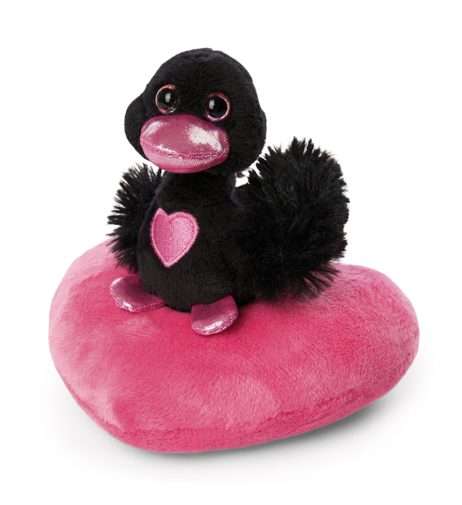 NICI Plüsch Love Schwarzer Schwan mit Herz 10cm, GRÜN