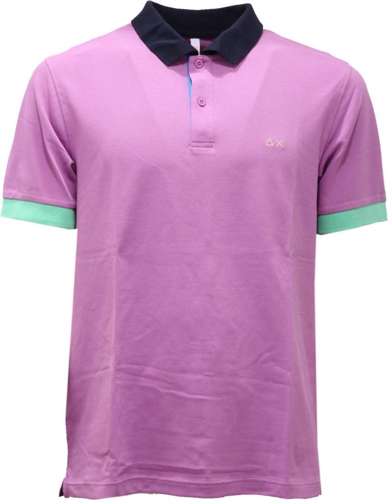 0801AH polo uomo SUN 68 lilac/blue Baumwolle polo men