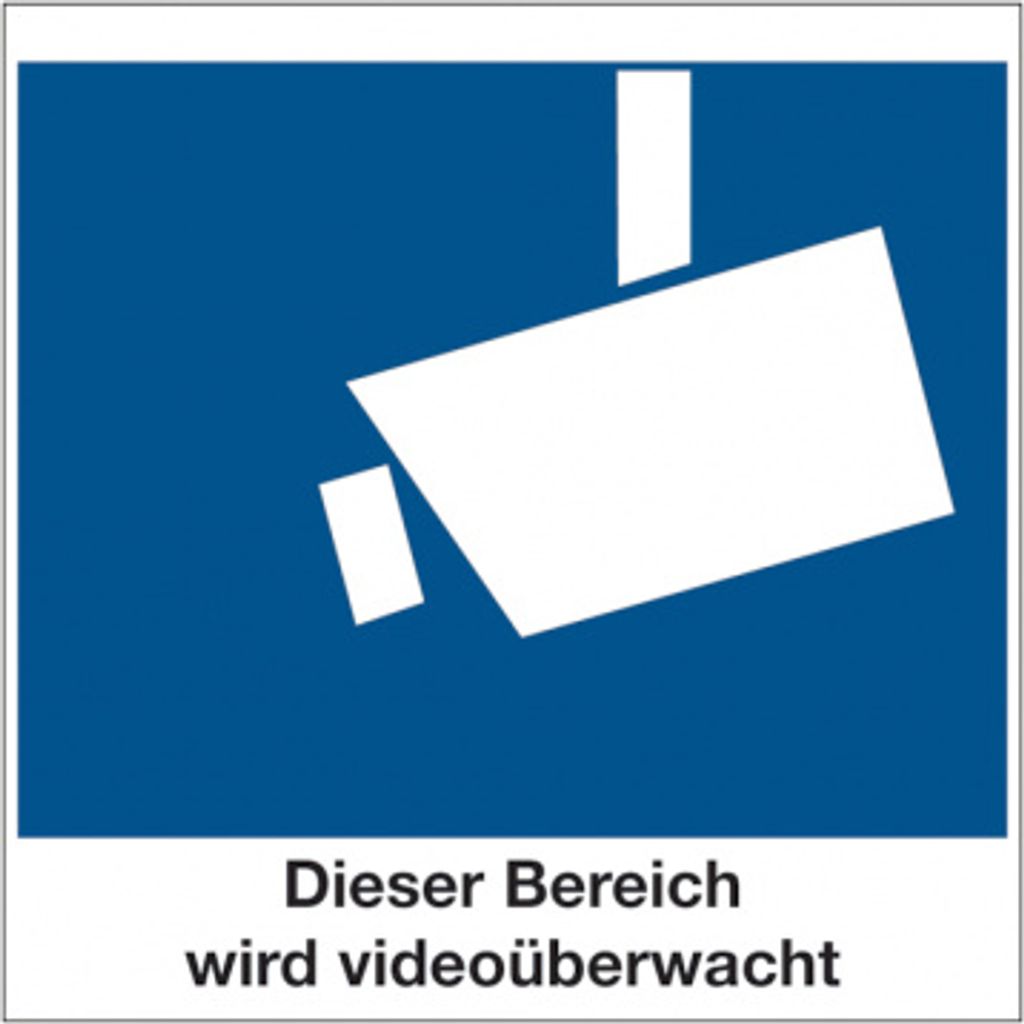Dreifke Hinweisschild, Dieser Bereich wird videoüberwacht - DIN 33450 | Alu ...