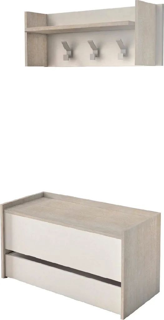 Actinolite Meuble d'Entrée 90x40x46 cm Chêne Marron avec Tiroir Italy