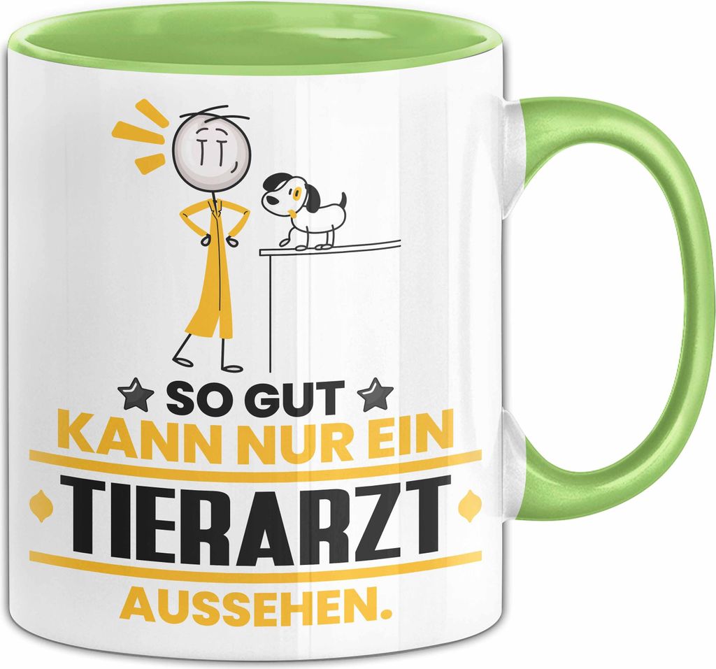 Tierarzt Geschenk Tasse So Gut Kann Nur Ein Tierarzt Aussehen Geschenkidee Kaffee-Becher (Grün)