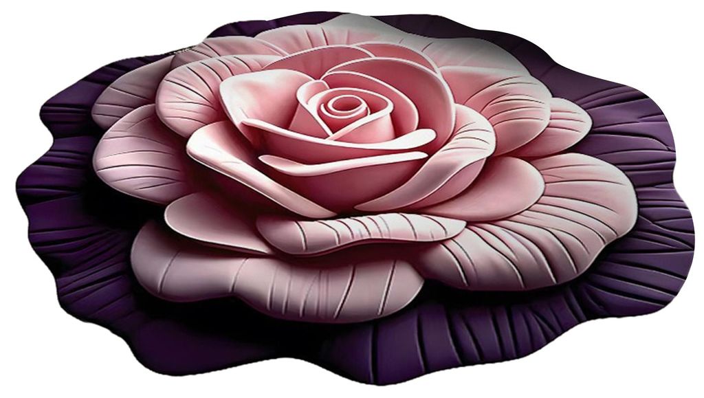 Fußmatte in Blumenform mit weicher, farbverlaufender Blütenblattstruktur, 3D-Blumenmuster, rutschfest, waschbar, dekorativer Teppich für Badezim...