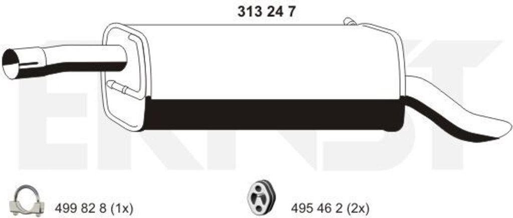 ERNST 313247 Endschalldämpfer für FORD FUSION (JU) Auspuff