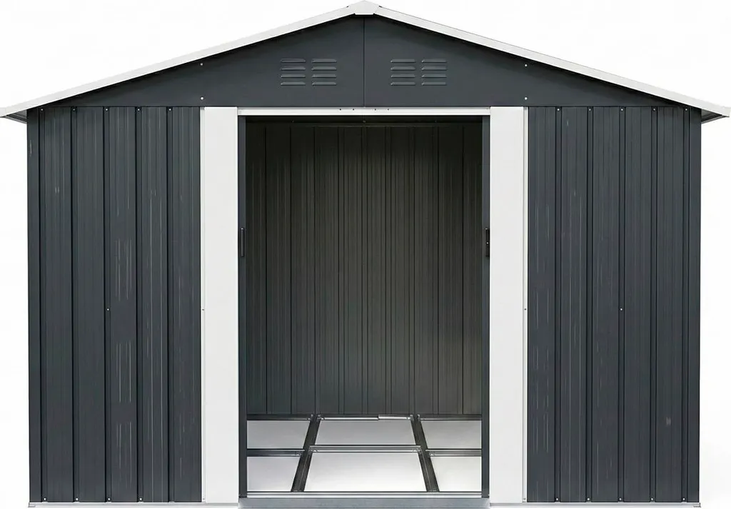 Fornorth Remise à outils 5.29m2 en métal gris anthracite avec double porte