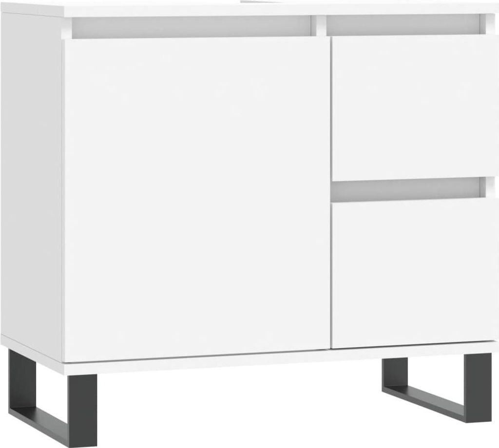 Badschrank Weiß 65x33x60 cm Holzwerkstoff