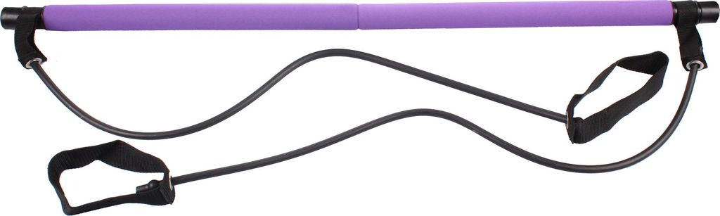 Merco Pilates Sticks posilovací tyč s gumou fialová Obrázek produktu 
