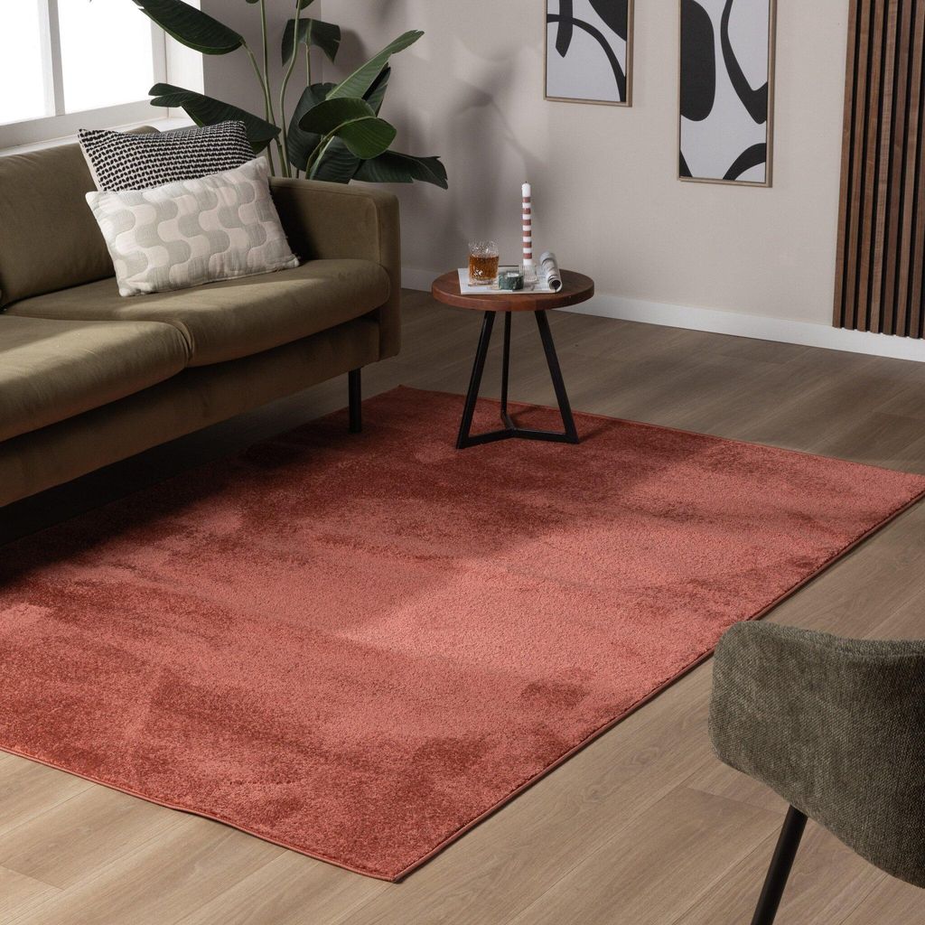 Volero - Kurzflor Teppich - Essenza Terrakotta - 120x170cm - Wohnzimmer, Esszimmer - Modern