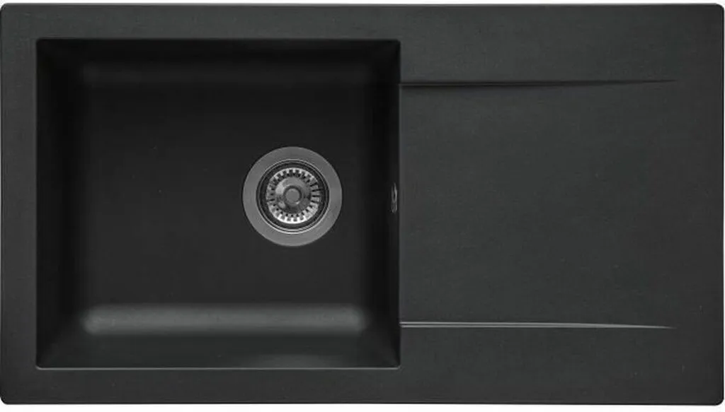 Evier Stradour Réversible 78x43,5 cm Noir Mat - Résine Haute Densité