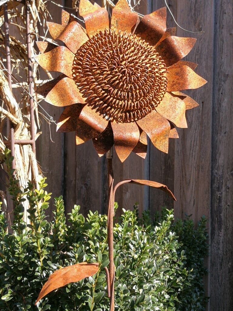 Edelrost Gartenstecker Sonnenblume Produktbild 