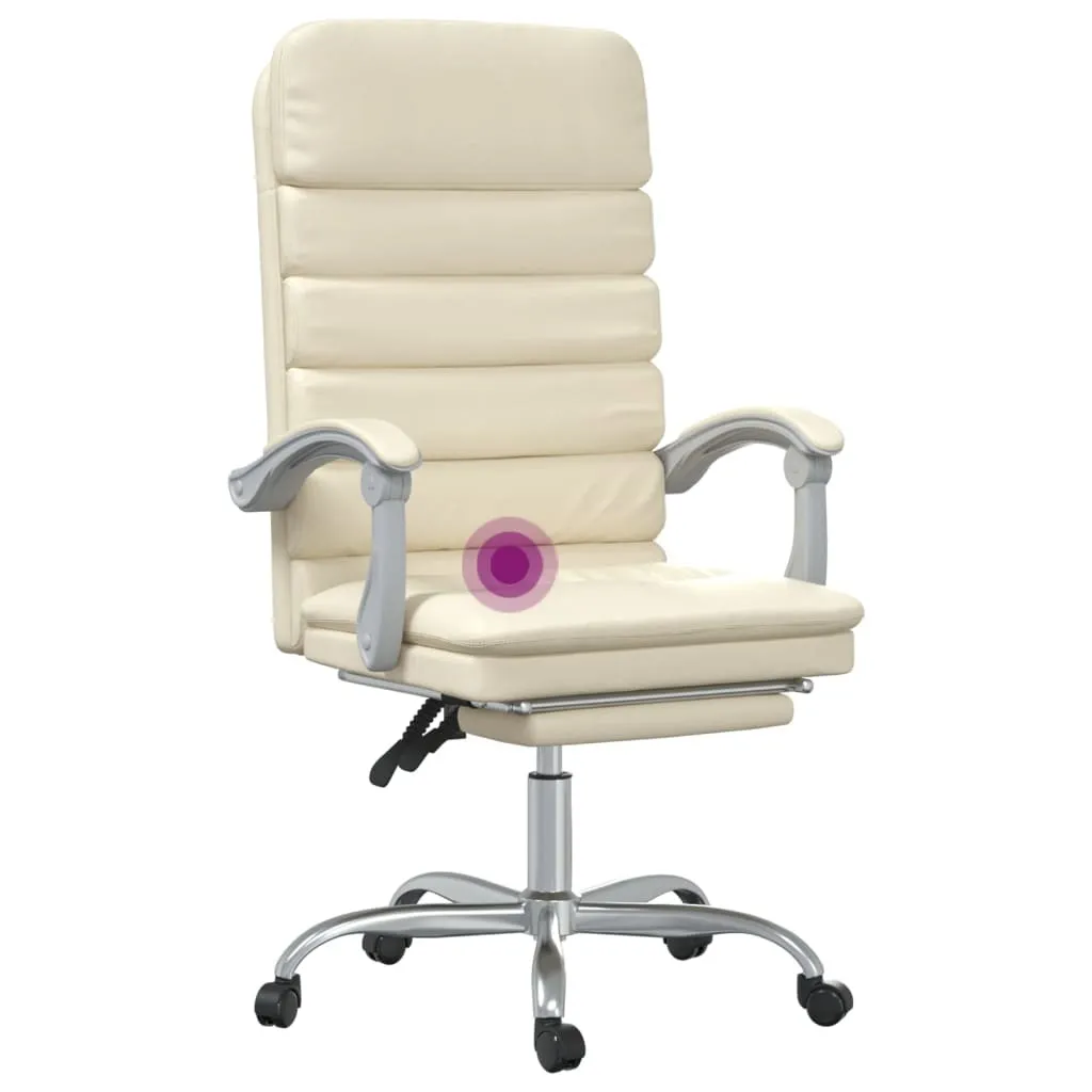 vidaXL Sedia da ufficio con funzione massaggio in Pelle finta crema