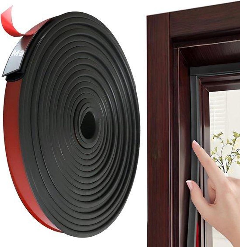 Selbstklebende Türdichtband 6 m x 10 mm wasserdichtes Gummiabdichtband - für Türen und Fenster