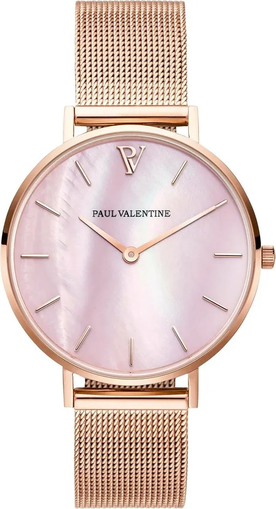 Montre Paul Valentine Rose Gold Pink Seashell Mesh PV32611 pour Femme