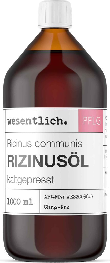 Reines Kaltgepresstes Rizinusöl – 1000 Ml, Kosmetische Qualität (INCI), Für Haut & Haar