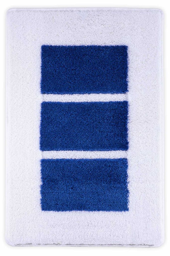 RHOMYhome Badteppich LIBERTY weiß/blau 50x60 cm