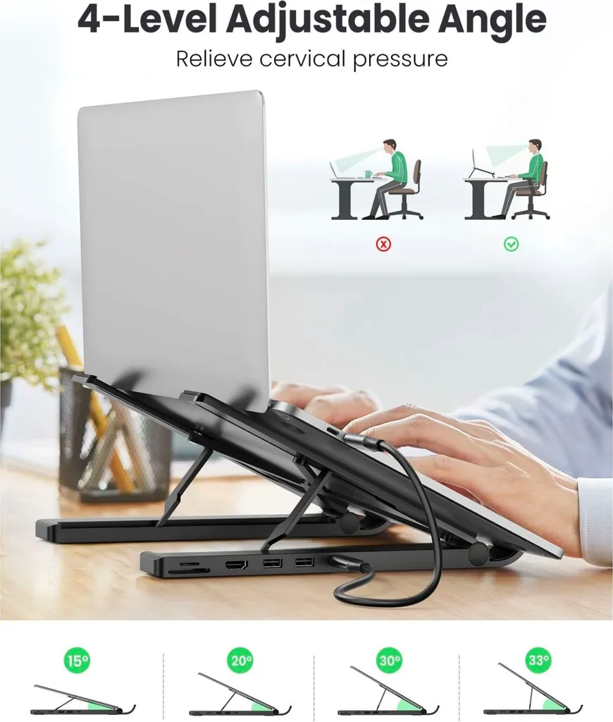 Station d'accueil USB-C 5-en-1 Hub et Support Pliable Aluminium X-Kit - 3