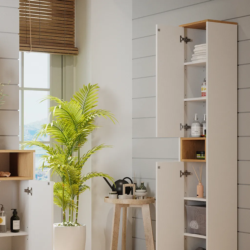 Vicco Armadio per il bagno Maris, Bianco, 56.1 x 190 cm | Leroy Merlin