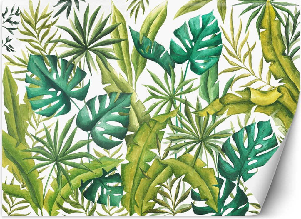 Vlies fototapete Monstera-Blätter 200x140 cm Feeby Weiß inkl. Kleber einfache Montage