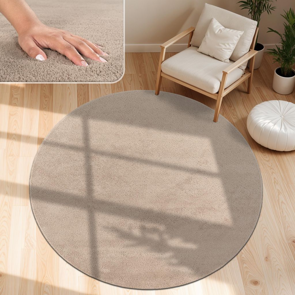 Moderner Wohnzimmer Teppich Kurzflor Waschbar Weich Produktbild 
